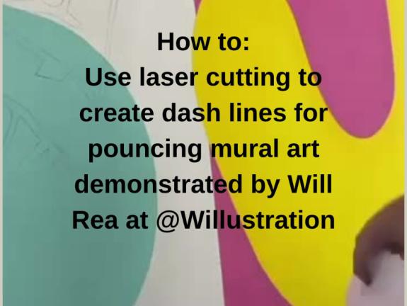 How to create dash lines for pouncing mural art