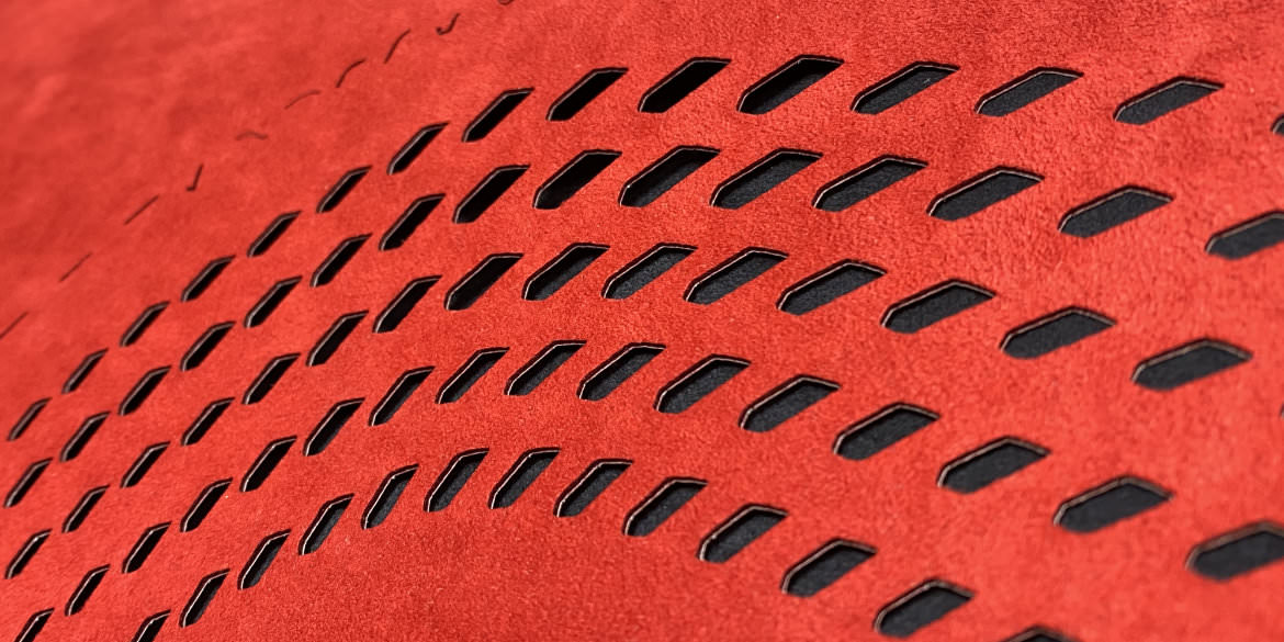 McLaren red laser cut fabric