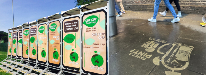 Advertising on compost loos at a large outdoor event